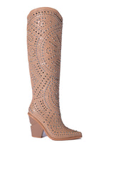 AZALEA WANG TEXAS EMBELLISHED NUDE WESTERN BOOT