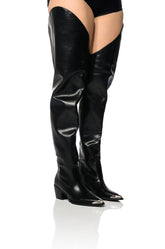 AZALEA WANG RIA OVER THE THIGH WESTERN BOOT IN BLACK