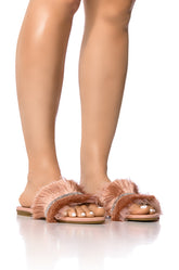 AZALEA WANG TILLE EMBELLISHED FLAT IN NUDE