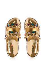 AZALEA WANG TREASURE HUNT GEM SANDAL IN GOLD