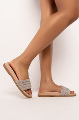 AZALEA WANG UNWIND WITH ME FLAT SANDAL IN NUDE