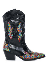 AZALEA WANG VINNY EMBELLISHED WESTERN BOOTIE
