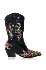 AZALEA WANG VINNY EMBELLISHED WESTERN BOOTIE