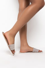 AZALEA WANG WAKE ME WHEN IT'S ALL OVER FLAT SANDAL IN NUDE