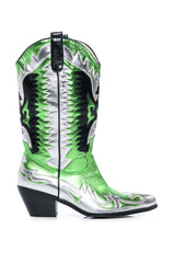 AZALEA WANG WAY METALLIC BOOT IN GREEN