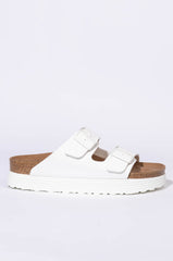 BIRKENSTOCK ARIZONA PLATFORM VEGAN BIRKO-FLOR WHITE SANDAL