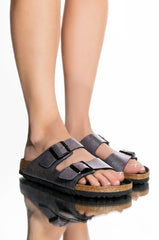 BIRKENSTOCK ARIZONA VEGAN IRIDESCENT MICROFIBER SANDAL