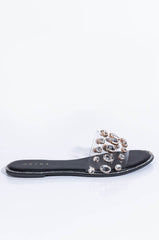 CALL ME HONEY RHINESTONE SANDAL BLACK