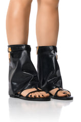 CARAMI BLACK SHEATH SANDAL WITH LOCK