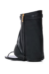 CARAMI BLACK SHEATH SANDAL WITH LOCK