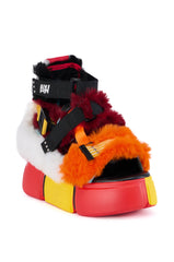 CRANBERRY MULTI FUZZY SANDAL