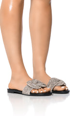 JEFFER BLACK BRAIDED FLAT IN BLACK