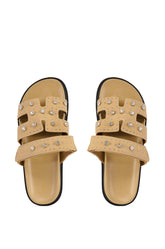 LEISURE EMBELLISHED FLAT SANDAL IN NUDE