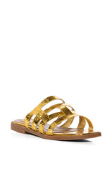 MILLI BASIC BRAID DESIGN FLAT SANDAL IN GOLD