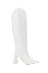 POSTED WHITE KNEE HIGH BOOT