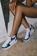 RYLEE GREEN METALLIC HIGH TOP SNEAKER