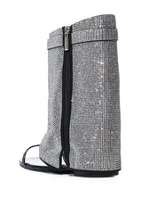 CAPE ROBBIN SHES DIFFERENT RHINESTONE SHEATH SANDAL IN BLACK