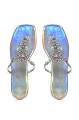 SHINEE EMBELLISHED FLAT SANDAL IN HOLOGRAM