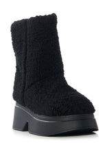 SNOW COZY SHERPA BOOTIE IN BLACK
