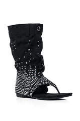 PLEXI BLACK EMBELLISHED COVERED SANDAL