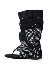 PLEXI BLACK EMBELLISHED COVERED SANDAL