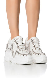 SPACE CANDY WHITE EMBELLISHED SNEAKER