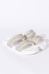 TAKE ME TO SPACE FLAT SANDAL IN WHITE