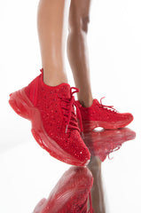 WANNA SEE IT ALL FLAT SNEAKER RED
