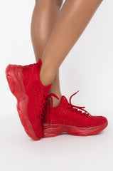 WANNA SEE IT ALL FLAT SNEAKER RED