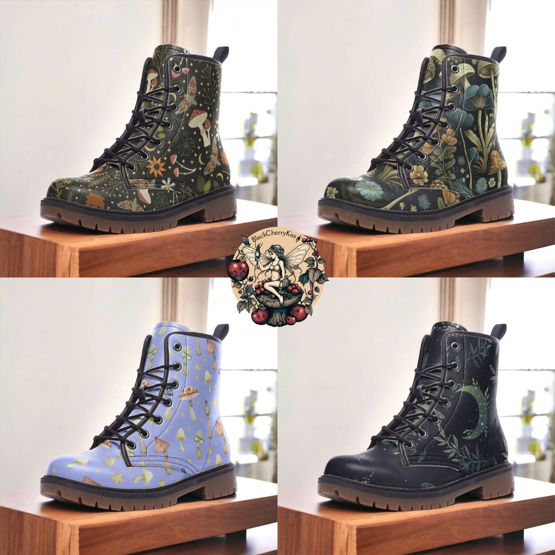 Vegan Leather Combat Boots