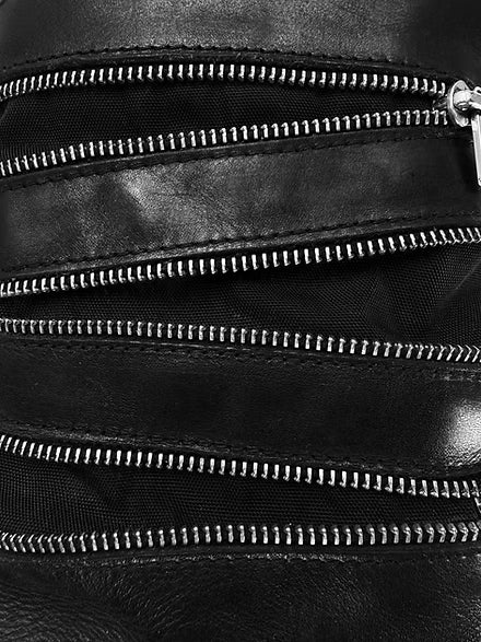 Accordion Zipper Leather Boots Alien
