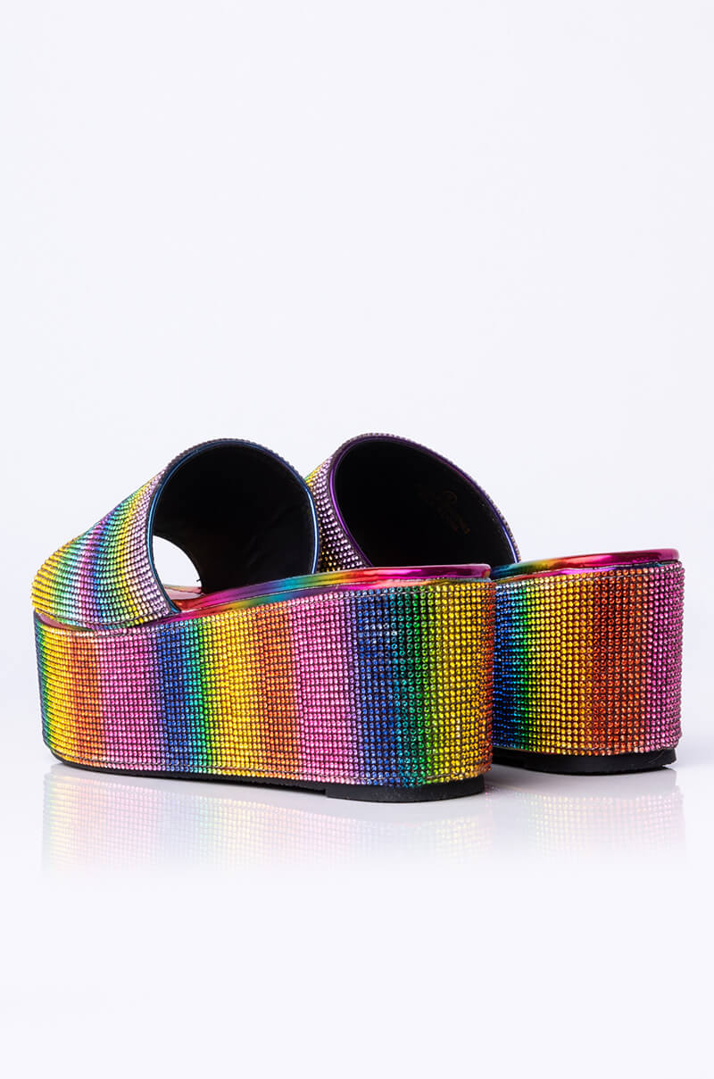 AND ANOTHER ONE SLIP ON FLATFORM SANDAL RAINBOW