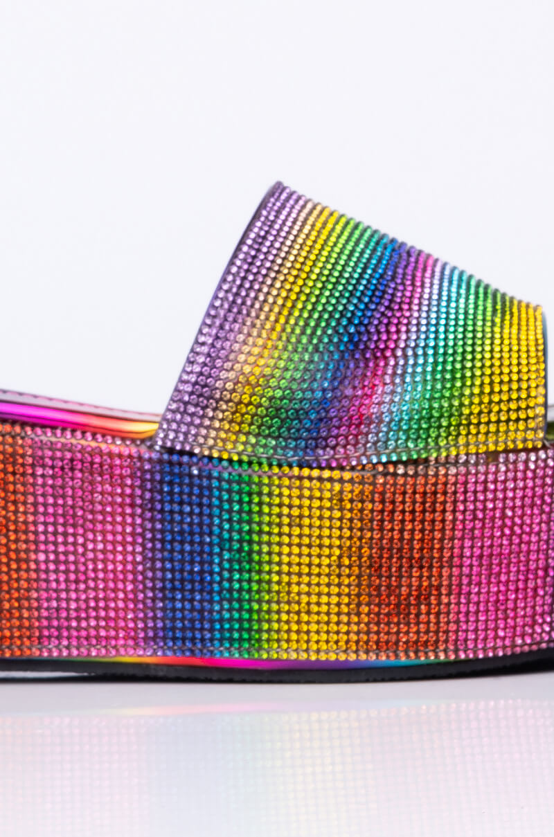 AND ANOTHER ONE SLIP ON FLATFORM SANDAL RAINBOW