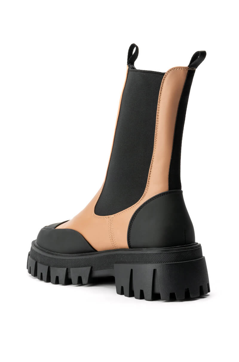 AZALEA WANG GENEVIEVE FLATFORM BOOTIE IN SAND