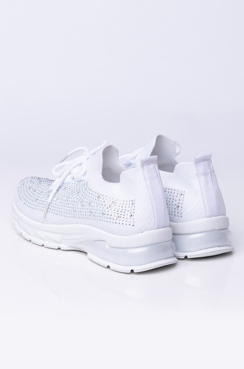 AZALEA WANG DON'T STOP NOW FLATFORM SNEAKER IN WHITE