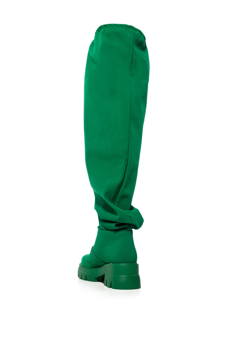 AZALEA WANG FRAPPE GREEN OVER THE KNEE BOOT