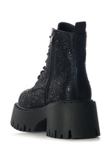 AZALEA WANG JEKYLL BLACK RHINESTONE BOOTIE