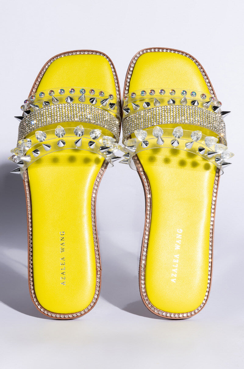 AZALEA WANG KEEP IT REAL FLAT SANDAL IN YELLOW