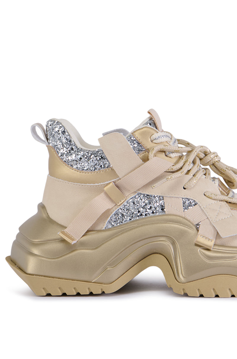 AZALEA WANG KIKO GOLD SNEAKER