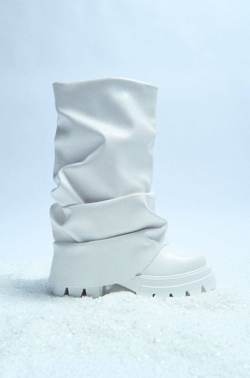 AZALEA WANG MATE MID CALF BOOT IN WHITE