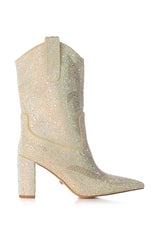 AZALEA WANG NESPRESSO MULTI RHINESTONE WESTERN BOOTIE