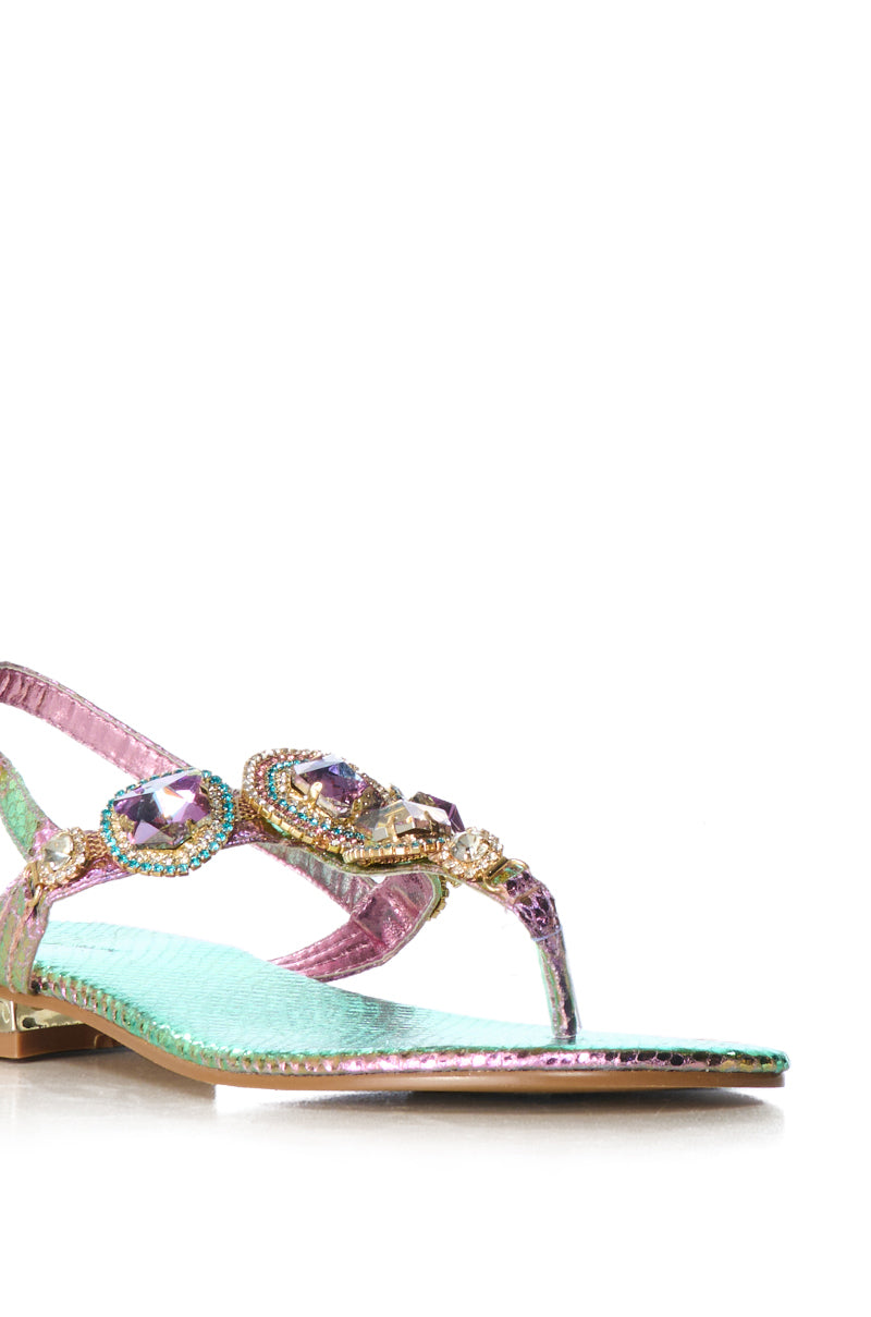 AZALEA WANG OKI EMBELLISHED SANDAL IN MULTI