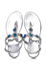 AZALEA WANG OKI EMBELLISHED SANDAL IN SILVER