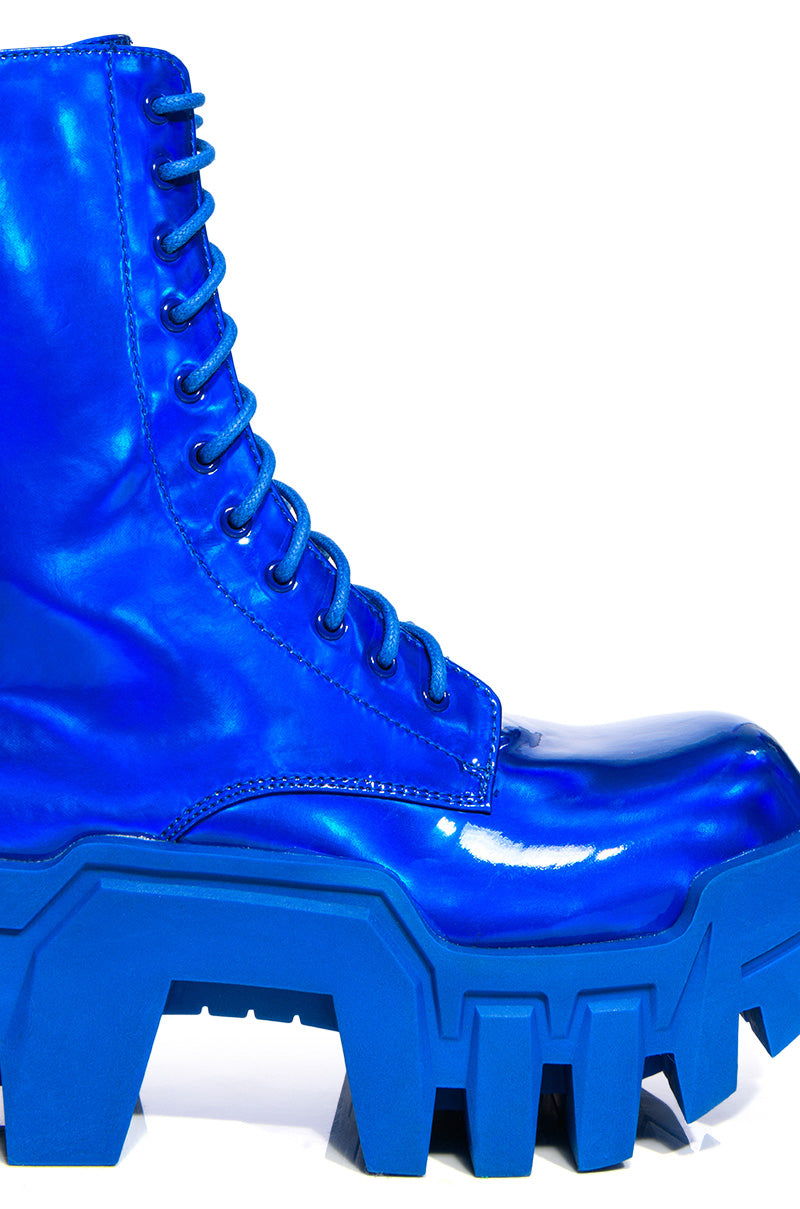 AZALEA WANG OLYMPIA BLUE CHUNKY BOOTIE