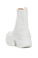 AZALEA WANG OLYMPIA WHITE CHUNKY BOOTIE