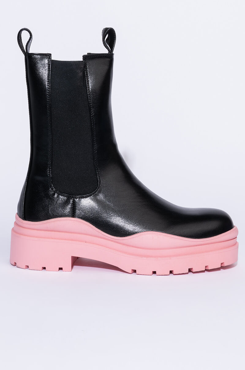 AZALEA WANG ONLY IN MY DREAMS FLATFORM BOOTIE IN PINK