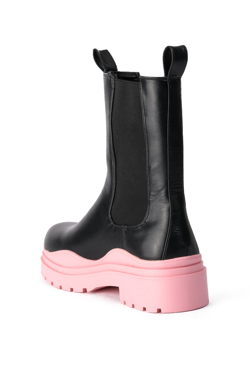 AZALEA WANG ONLY IN MY DREAMS FLATFORM BOOTIE IN PINK