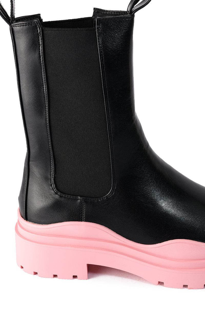 AZALEA WANG ONLY IN MY DREAMS FLATFORM BOOTIE IN PINK