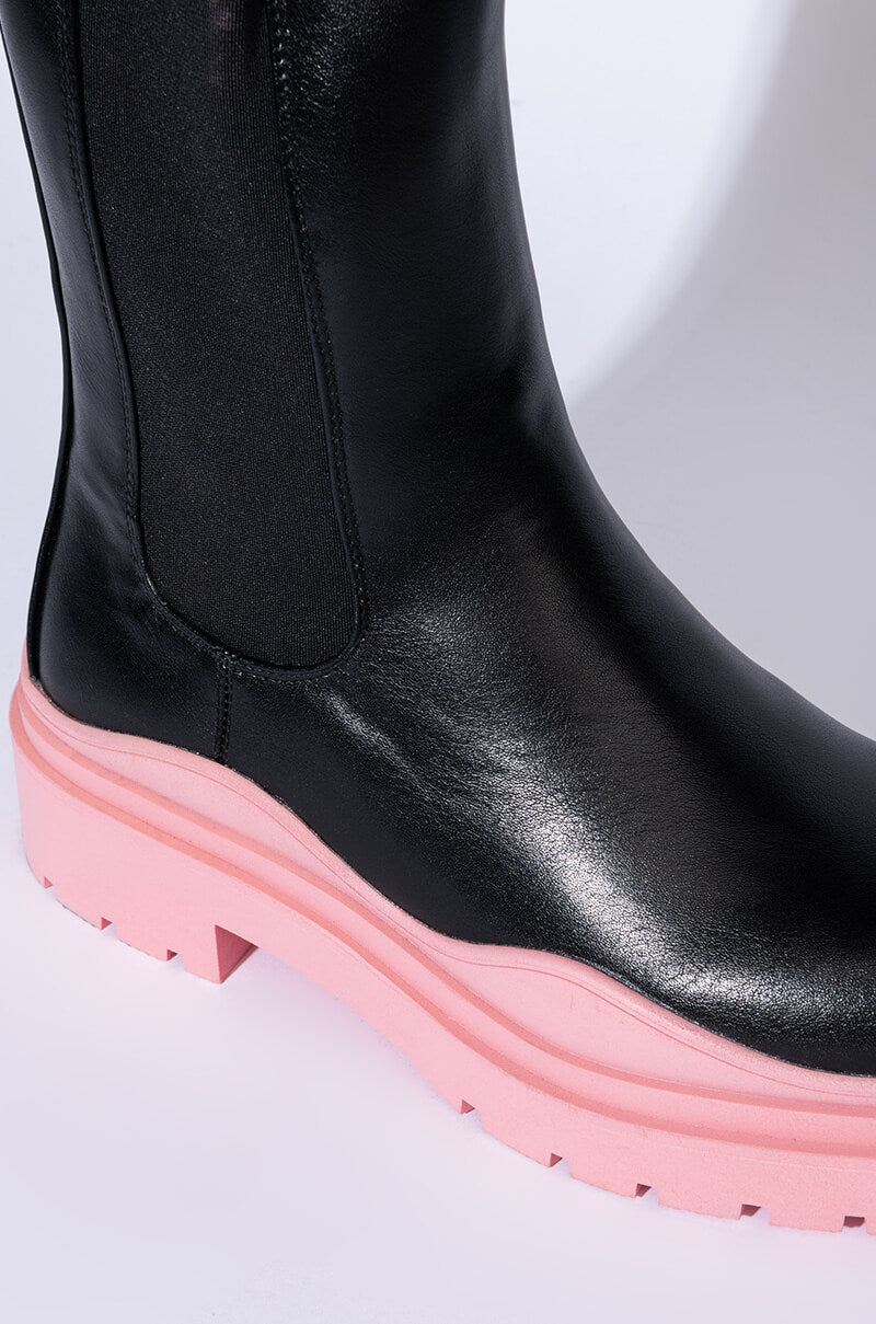 AZALEA WANG ONLY IN MY DREAMS FLATFORM BOOTIE IN PINK