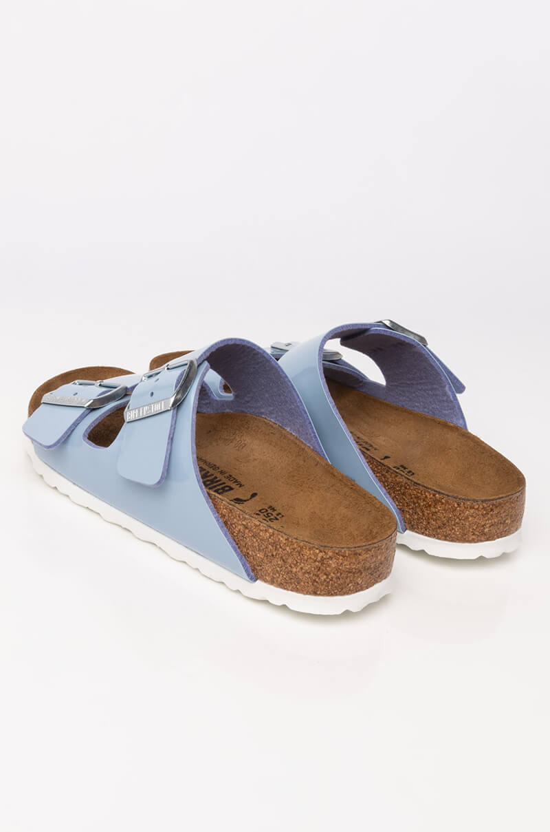 BIRKENSTOCK ARIZONA DOVE BLUE PATENT BIRKO-FLOR SANDAL